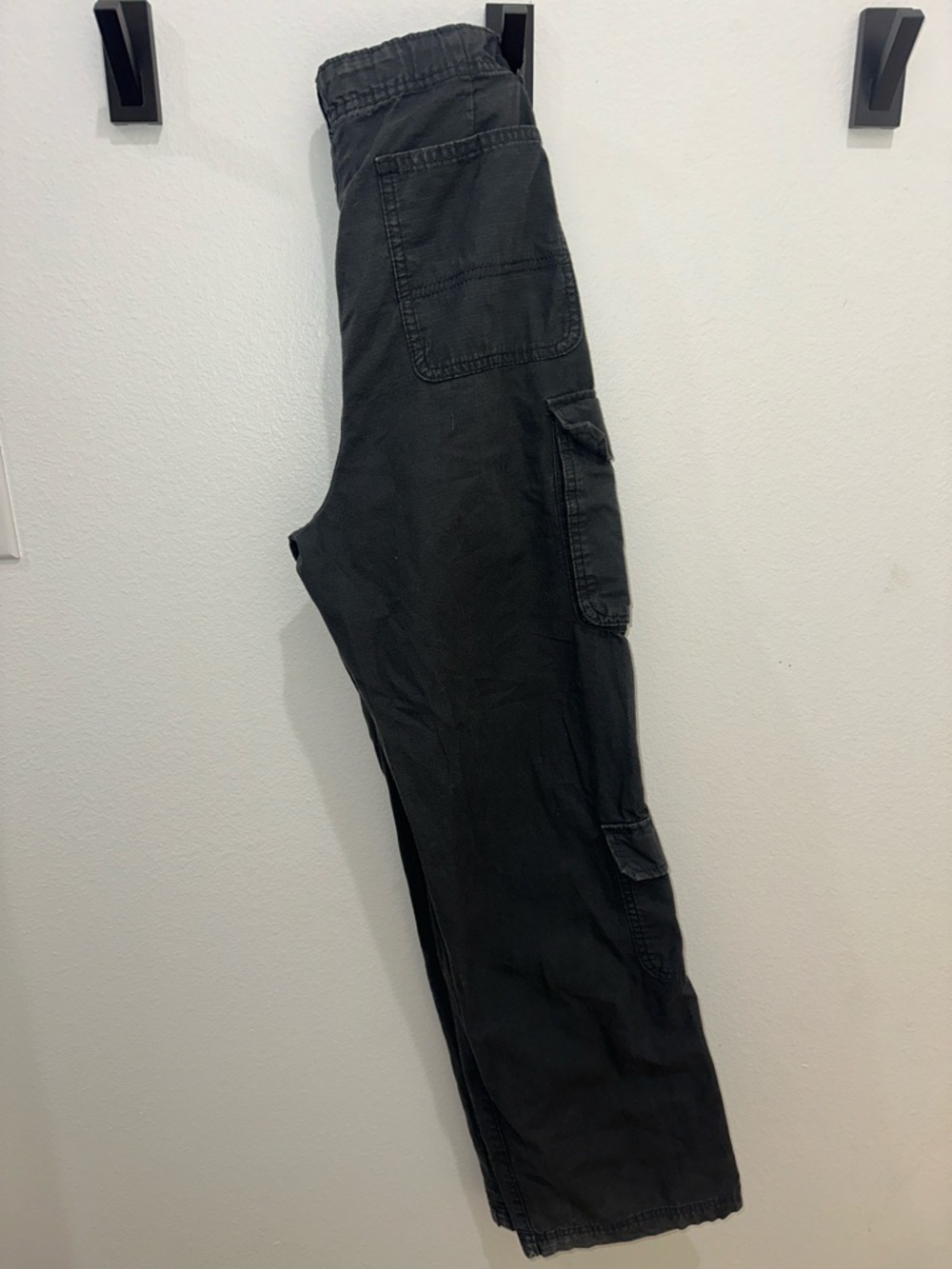 Boys Baggy Black Cargo Pants - Classic Utility Style